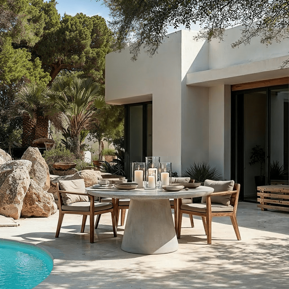 Katrina Concrete Indoor/Outdoor Round Dining Table Furniture 