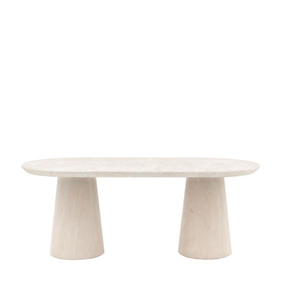 Katrina Travertine Concrete Indoor/Outdoor Oval Dining Table Furniture 