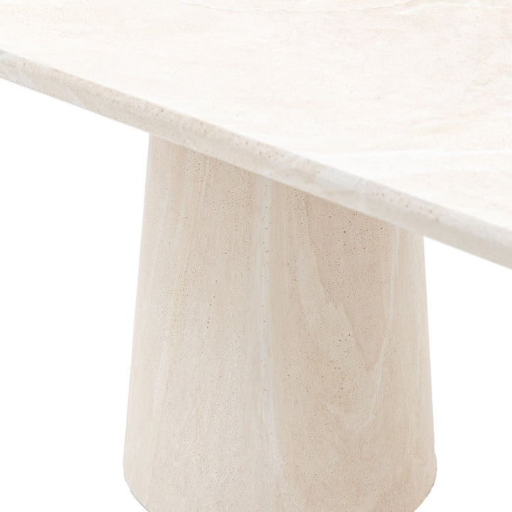 Katrina Travertine Concrete Indoor/Outdoor Oval Dining Table Furniture 