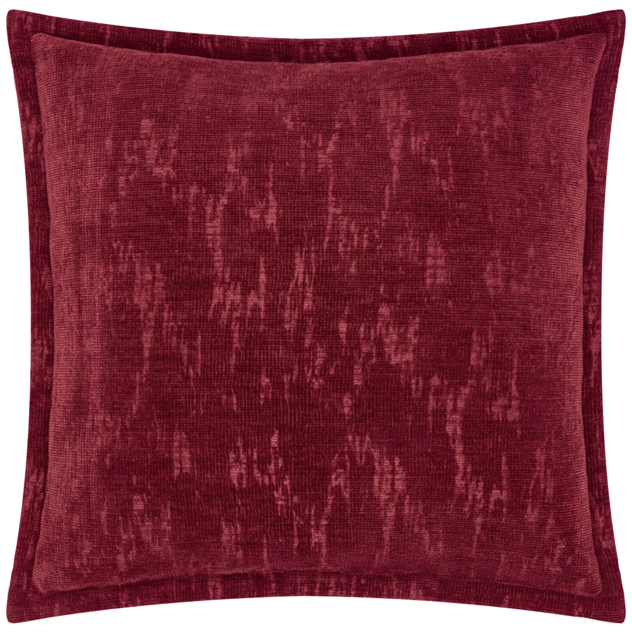 Katy Burgundy Chenille Patterned Cushion Cover - 45x45cm Textiles 