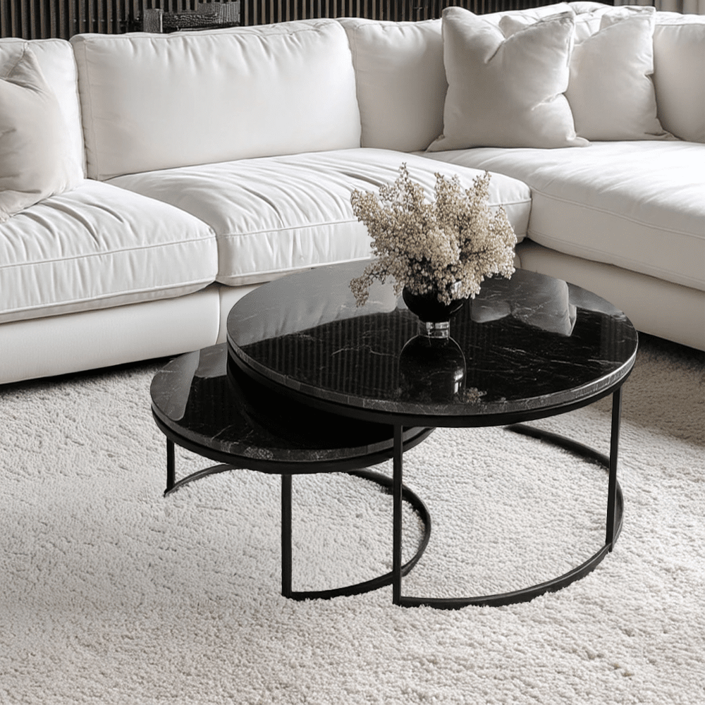 Keller Black Marble Nesting Coffee Tables Rowen Homes — free download