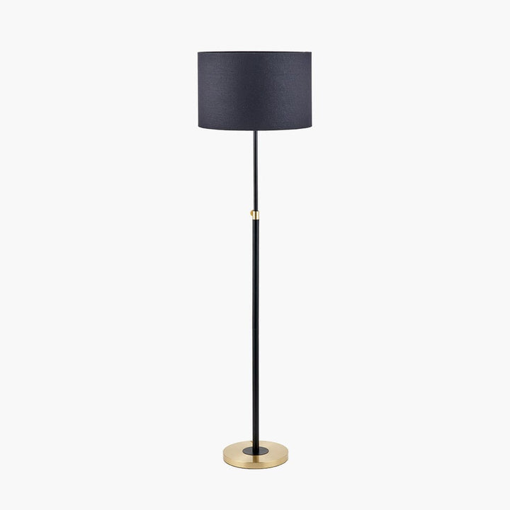 Kenji Black & Gold Height Adjustable Floor Lamp Lighting 