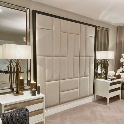 Kensington Cream Premium Headboard with Wooden Frame 