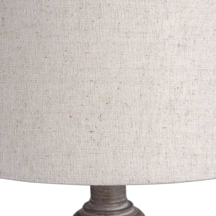 Kenwood Washed Wood Table Lamp with Neutral Shade Lighting 