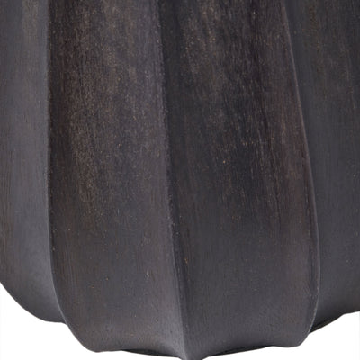 Kimpala Black Tall Textured Wooden Table Lamp with Cream Shade Lighting 