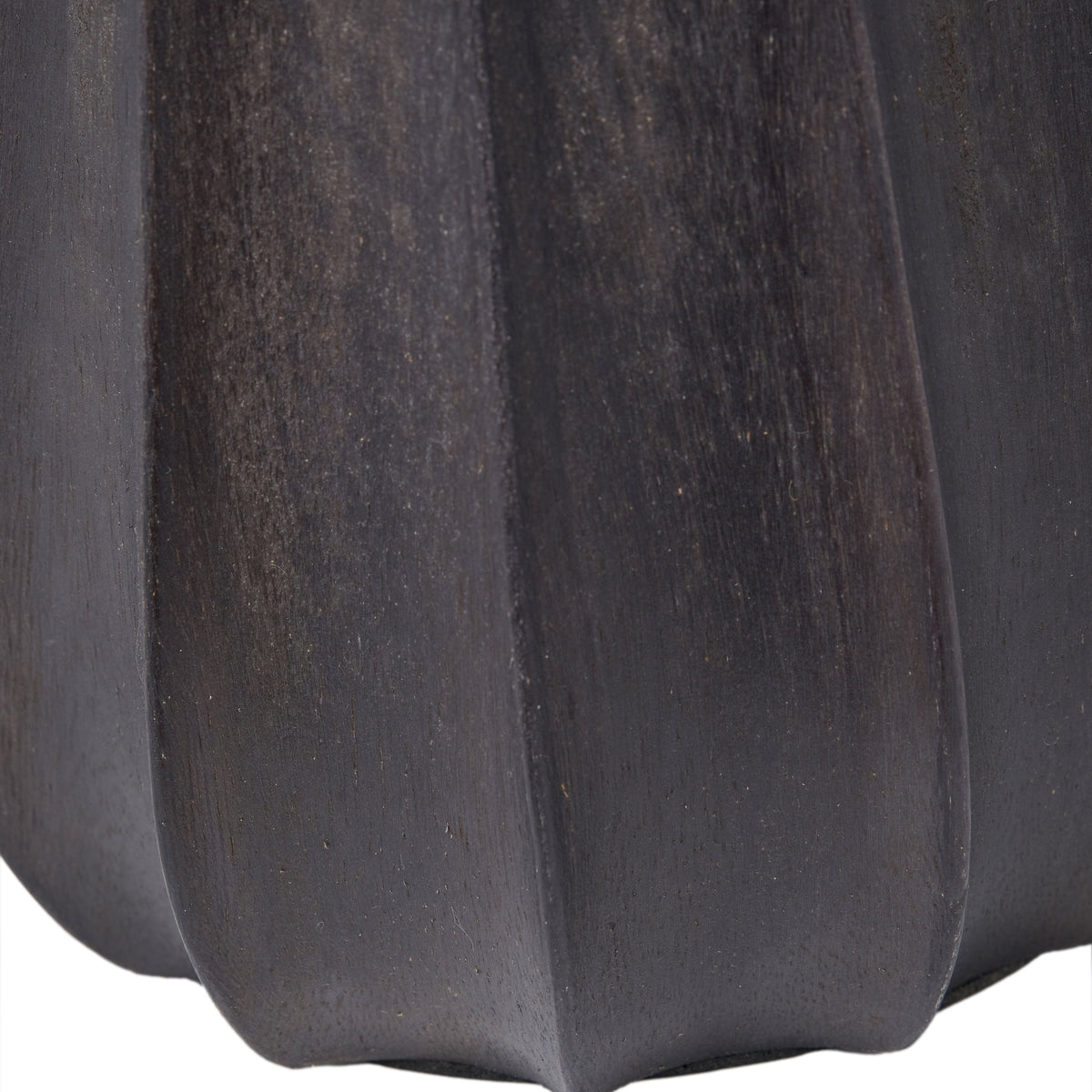 Kimpala Black Tall Textured Wooden Table Lamp with Cream Shade Lighting 