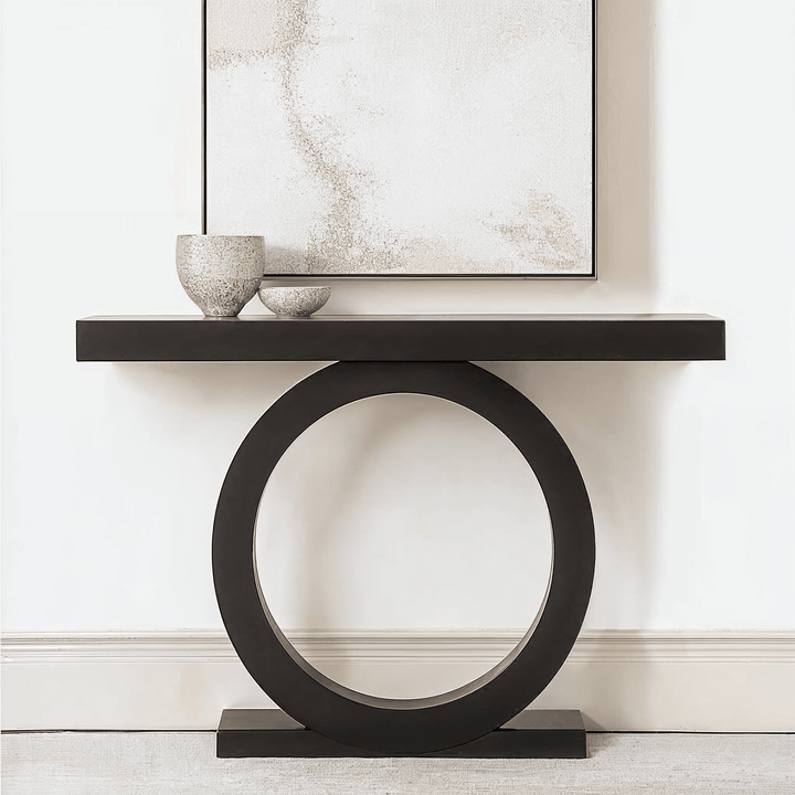 Kingsley Black Rounded Console Table Furniture 