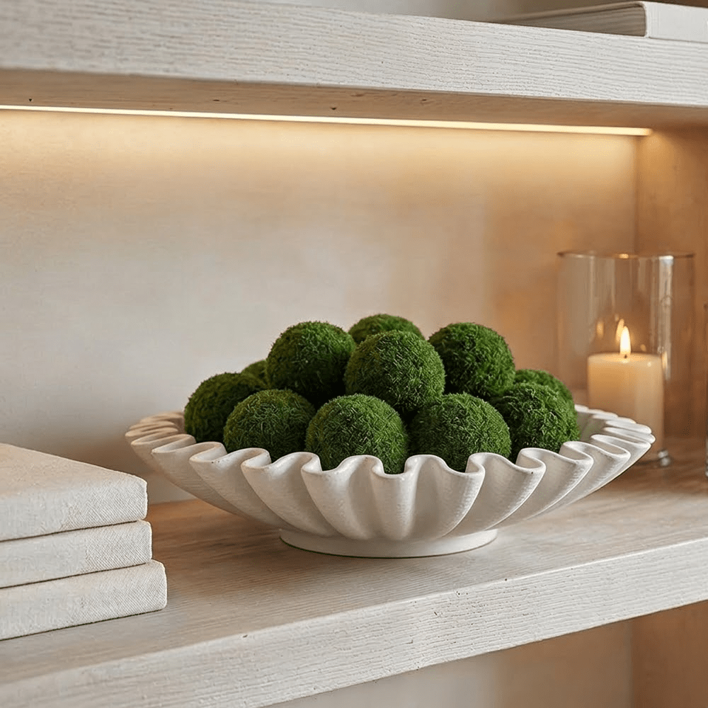 Kingston White Fluted Decorative Bowl Accessories 