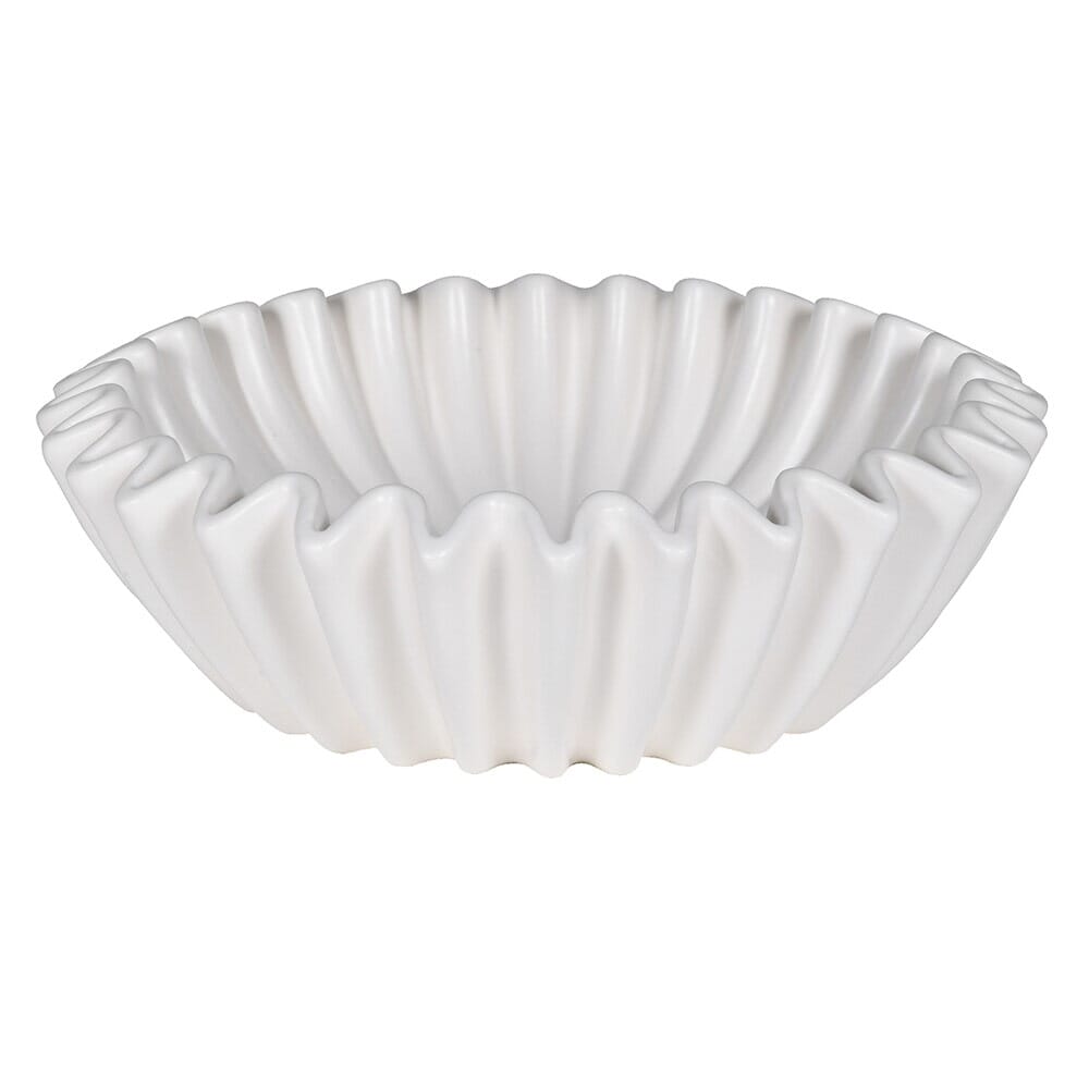Kingston White Fluted Decorative Bowl Accessories 