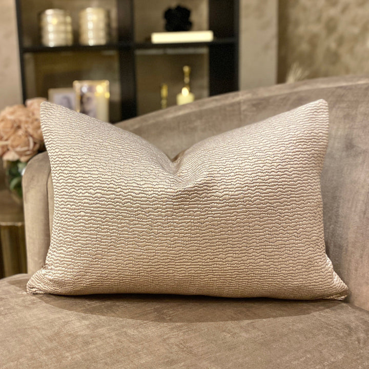 Kiri Taupe Satin Bolster Cushion 35cm x 50cm Textiles 