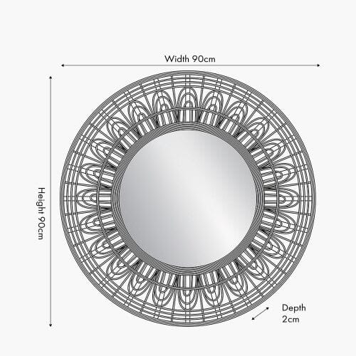 Kiruna Black Bamboo Frame Round Wall Mirror Accessories 