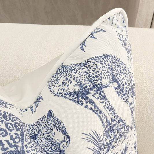 Kisumu Midnight Toile Print Cushion with Satin Piping - 50 x 50cm Textiles 