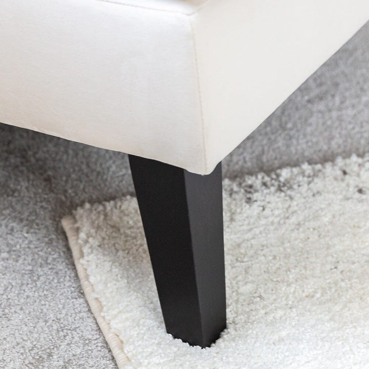 Knightsbridge Cream Velvet Accent Chair With Black Piping Furniture 
