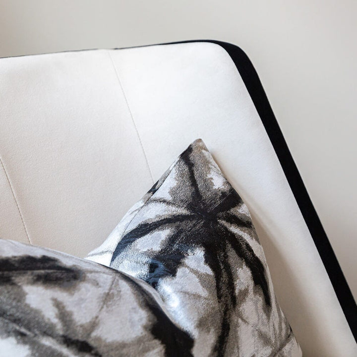 Knightsbridge Cream Velvet Accent Chair With Black Piping Furniture 