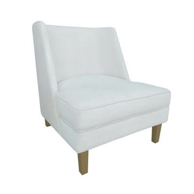 Knightsbridge Cream Velvet Accent Chair With Cream Piping Furniture 