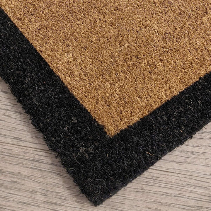 Kyla Black Border Natural Double Width Doormat Textiles 