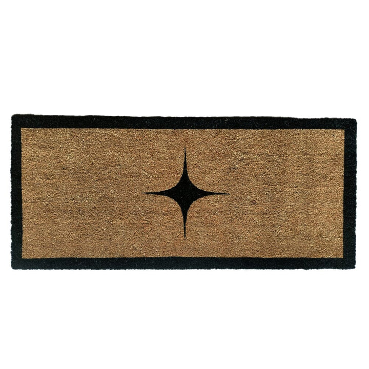 Kyla Large Star Print Black Border Natural Double Width Doormat Textiles 