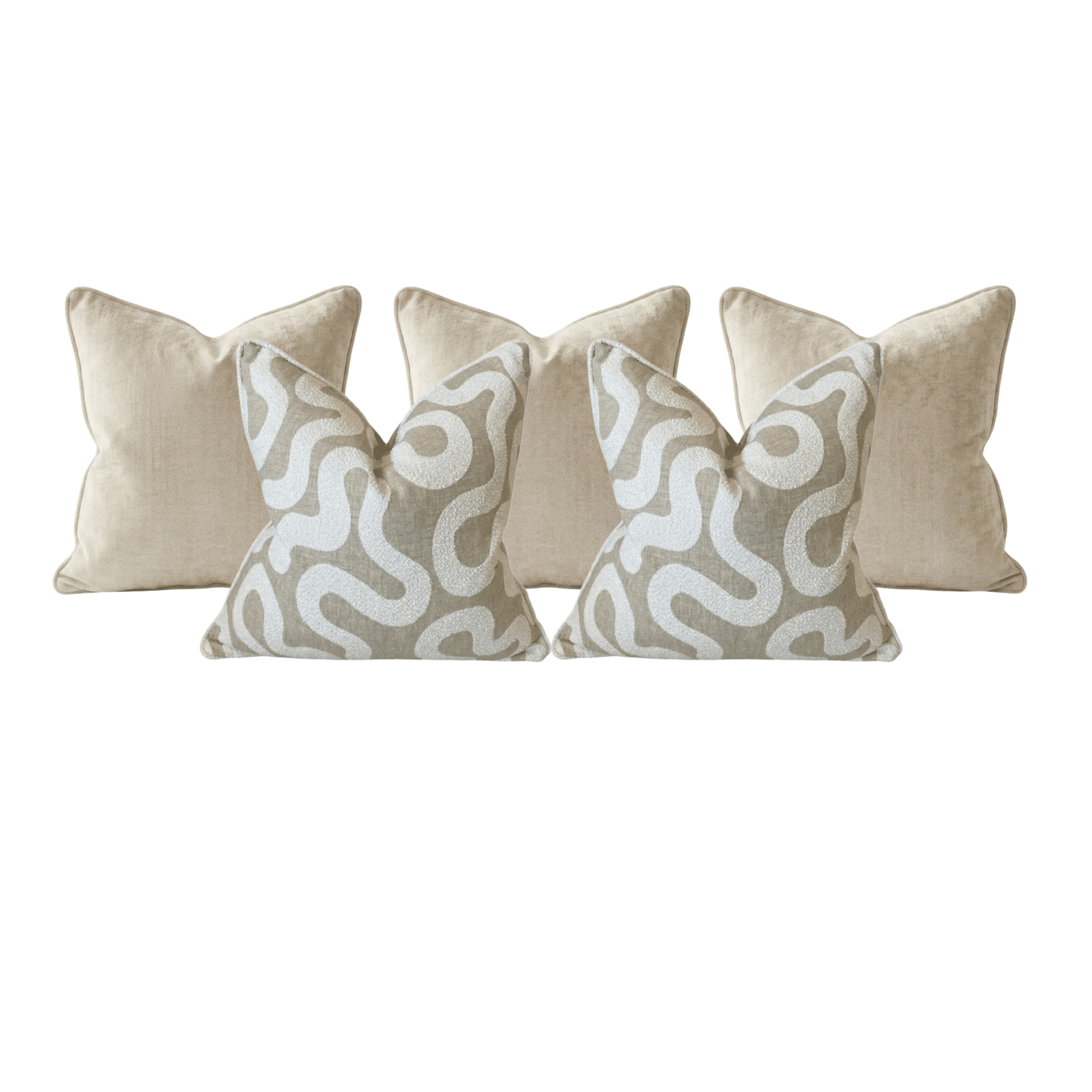 Laidback Luxe Feather Filled Cushions Bundle - Set of 5 
