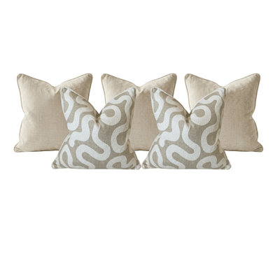 Laidback Luxe Feather Filled Cushions Bundle - Set of 5 