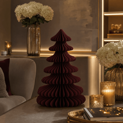 Large Burgundy Paper Christmas Tree Ornament Accessories 