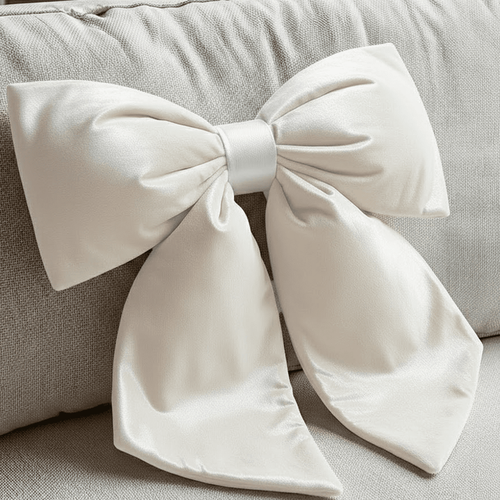 Large Cream Velvet Decorative Bow Accessories 