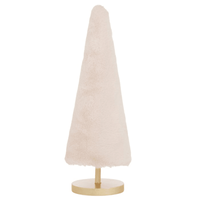 Large Decorative Faux Fur Cream Christmas Tree Ornament Accessories 