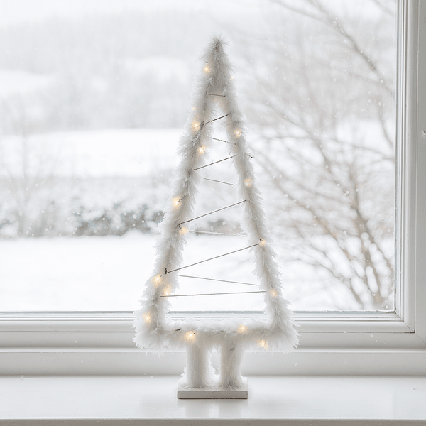 Large Faux Fur LED Christmas Tree Ornament Accessories 