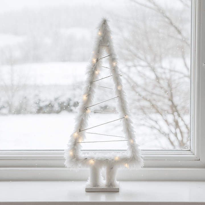Large Faux Fur LED Christmas Tree Ornament Accessories 