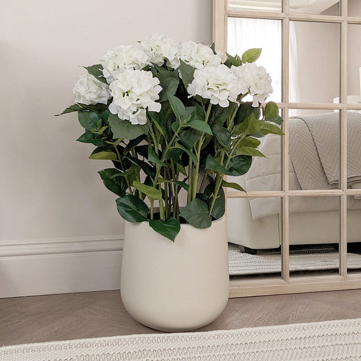 Large White Faux Hydrangea Potted Plant Accessories 