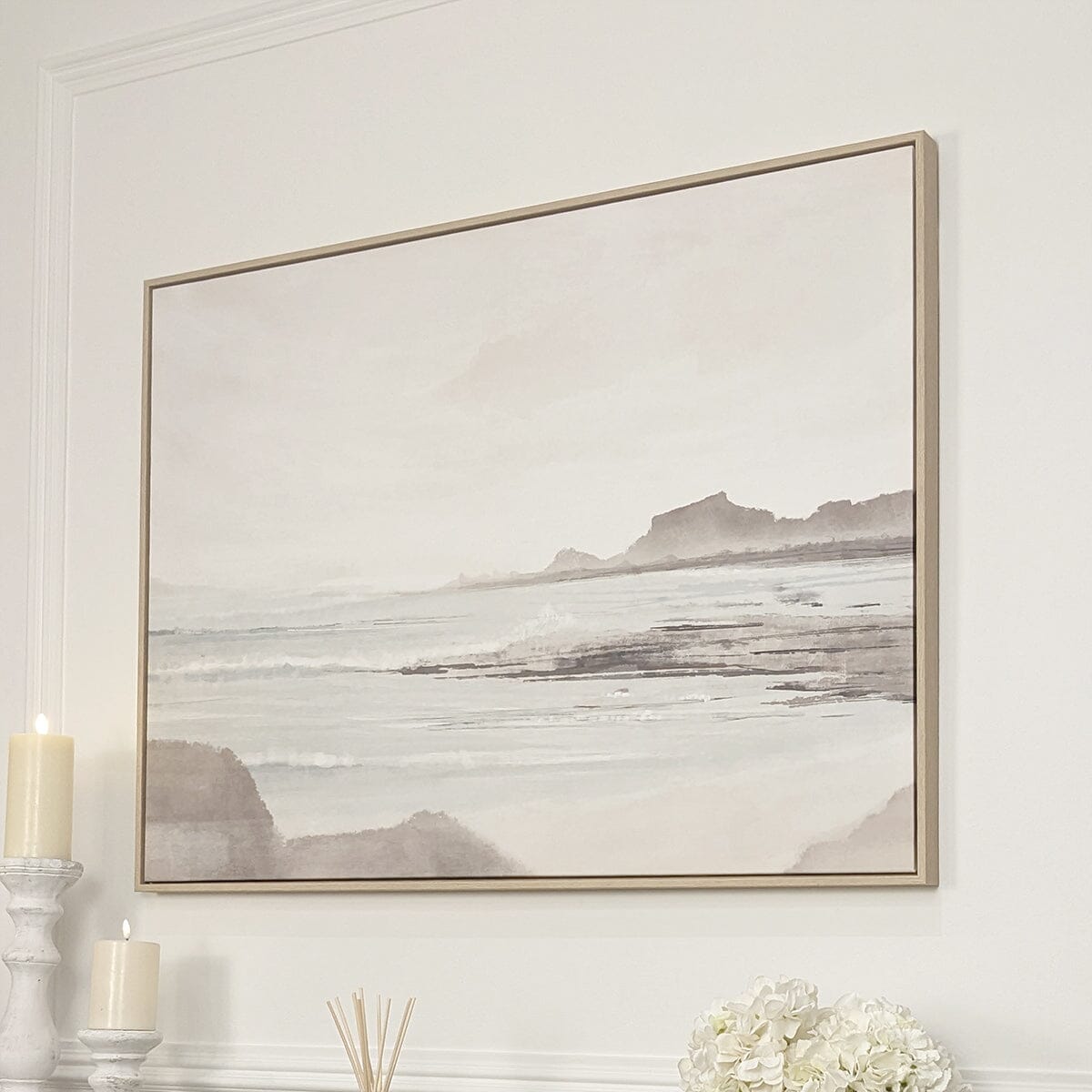 Lark Neutral Waterside Framed Canvas Wall Art Accessories 