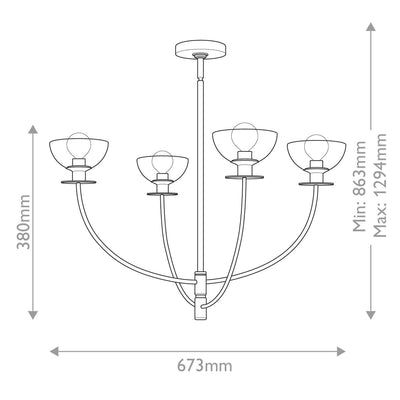 Larkspur Gold 4 Light Pendant Ceiling Light Lighting 