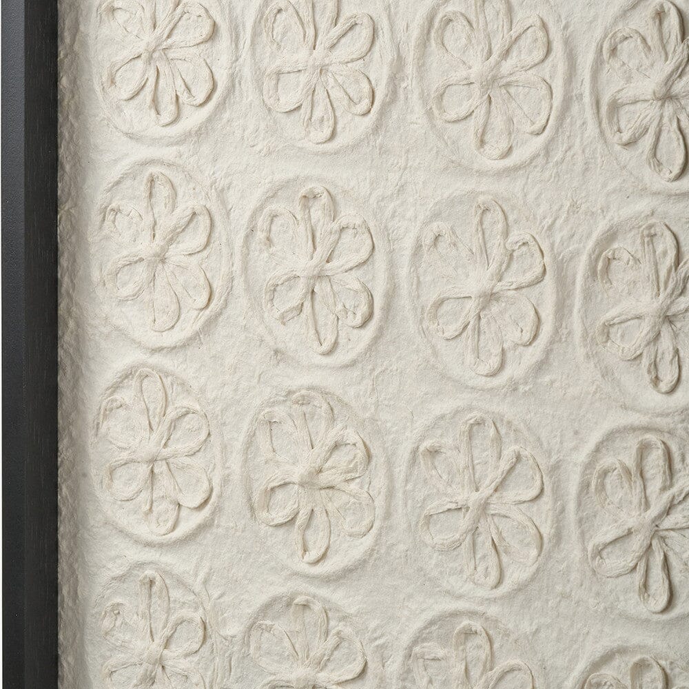 Laurel Circular Patterned Paper Wall Art with Black Frame - Set of 2 Accessories 