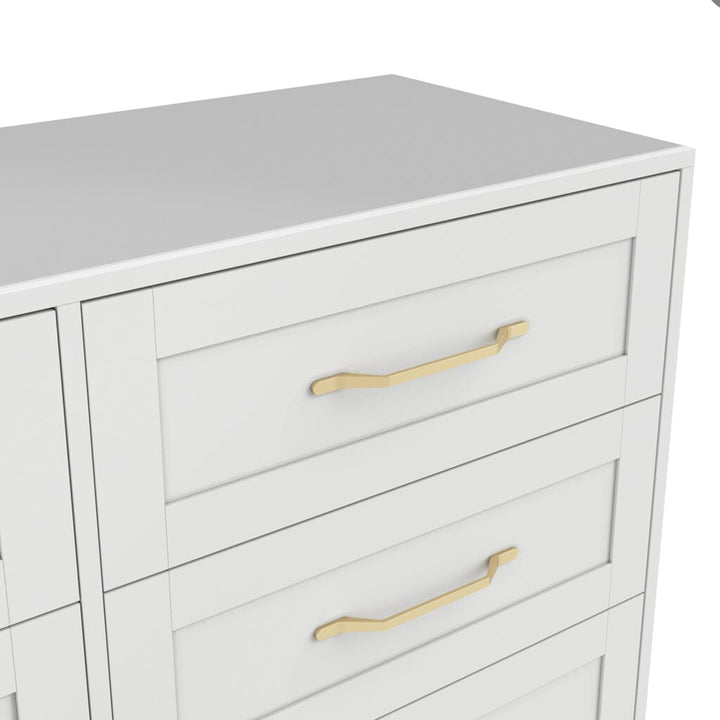 Layla White 6 Drawer Chest with Gold Handles Furniture 
