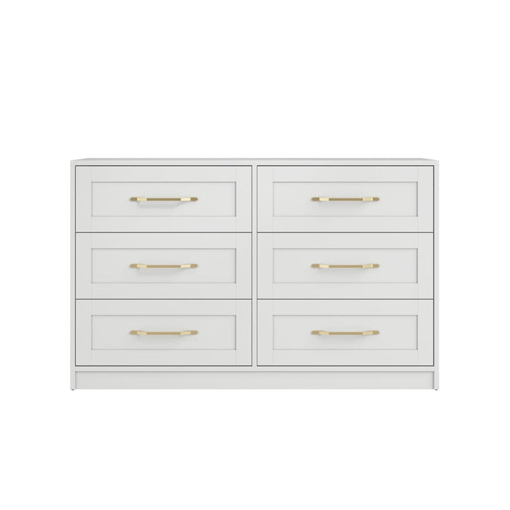 Layla White 6 Drawer Chest with Gold Handles Furniture 