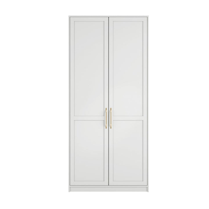 Layla White Double Wardrobe with Gold Handles Furniture 