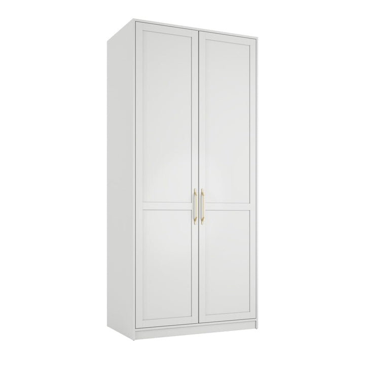 Layla White Double Wardrobe with Gold Handles Furniture 