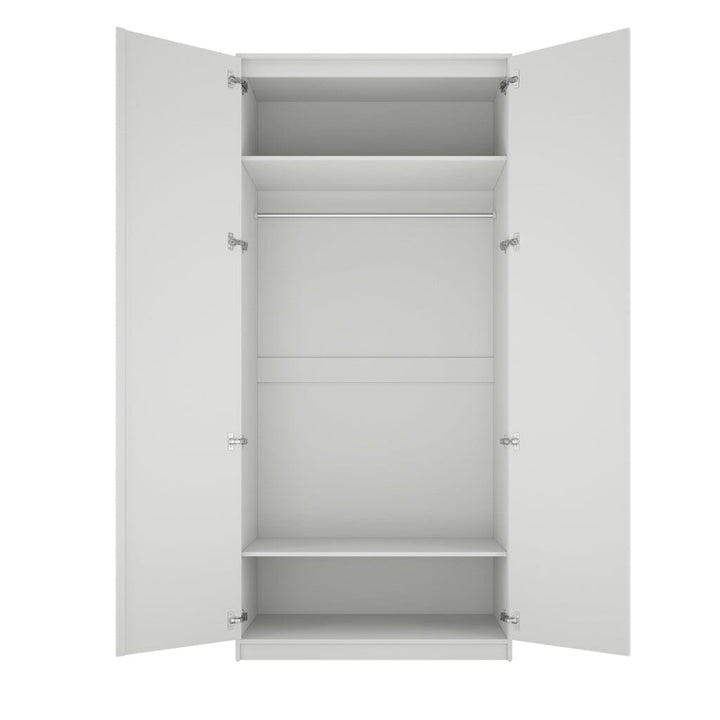 Layla White Double Wardrobe with Gold Handles Furniture 