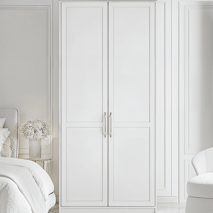 Layla White Double Wardrobe with Gold Handles Furniture 