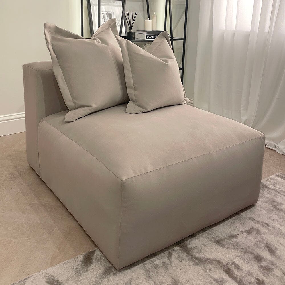 Lenox Mink Velvet Pillow Back Sofa Range Sofa 