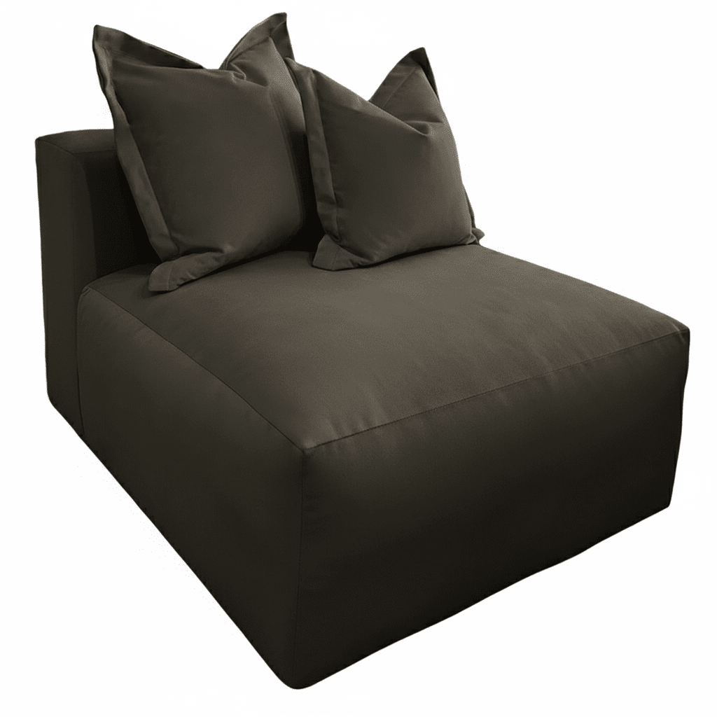 Lenox Shadow Grey Velvet Pillow Back Modular Sofa Range Sofa 