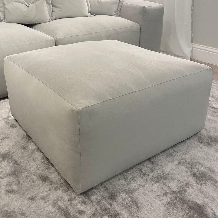 Lenox Silver Velvet Pillow Back Modular Sofa Range MTO Sofa 