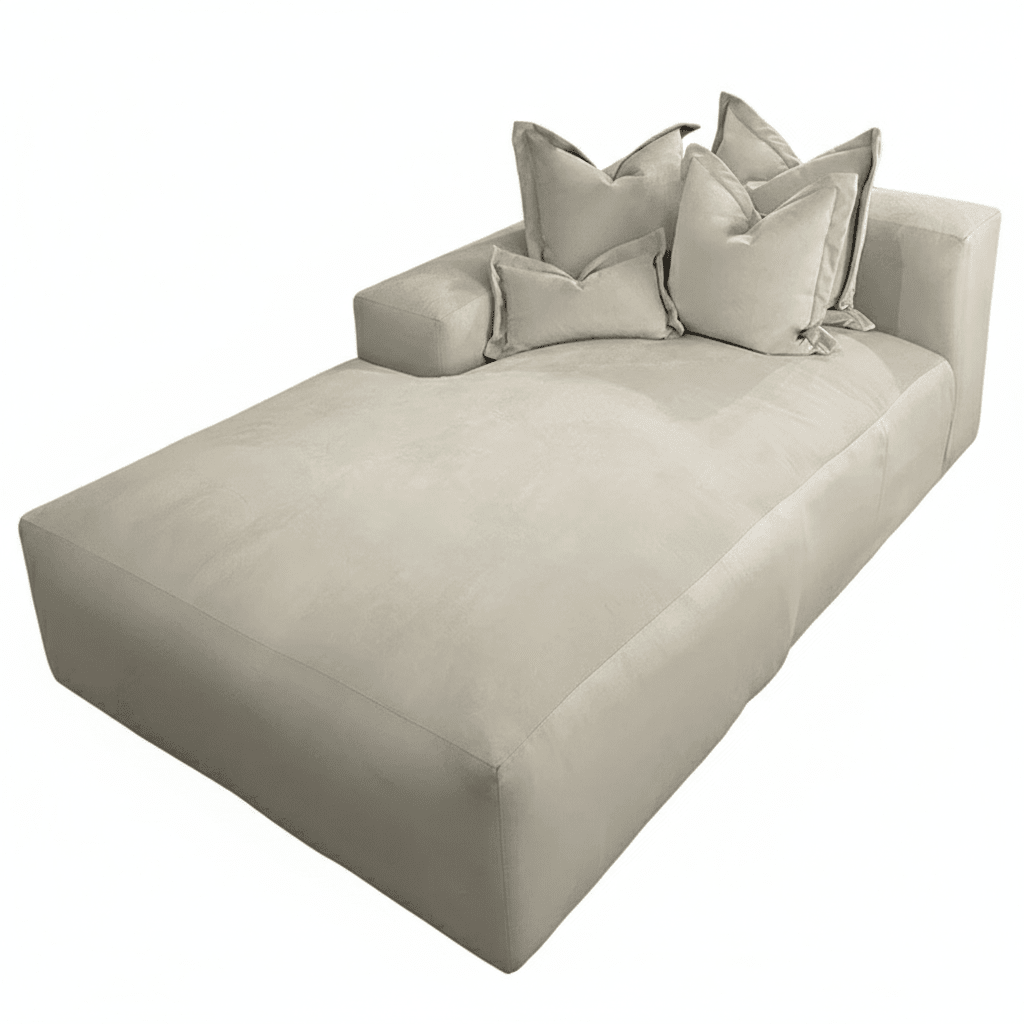 Lenox Silver Velvet Pillow Back Modular Sofa Range Sofa 