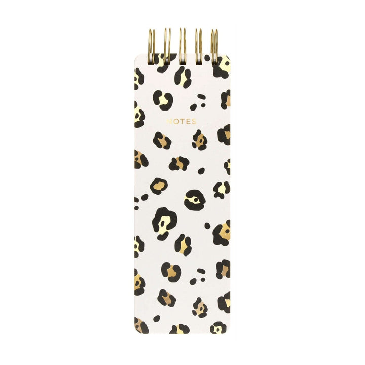 Leopard Print Cream, Gold & Black Lined Memo List Notebook Accessories 
