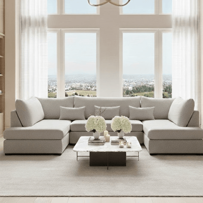 Lexington Porridge Textured Medium U Shape Sofa Sofa 