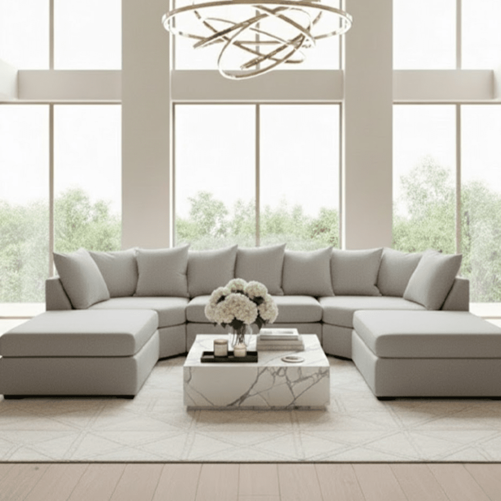 Lexington Stone Textured Large U Shape Sofa Sofa 