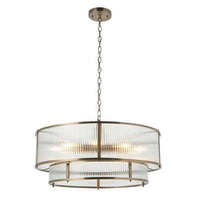 Liang Brass & Glass 8 Light Tiered Pendant Ceiling Light Lighting 