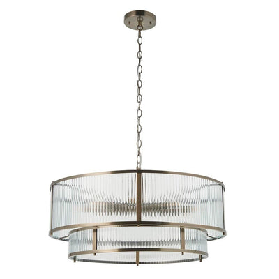 Liang Brass & Glass 8 Light Tiered Pendant Ceiling Light Lighting 