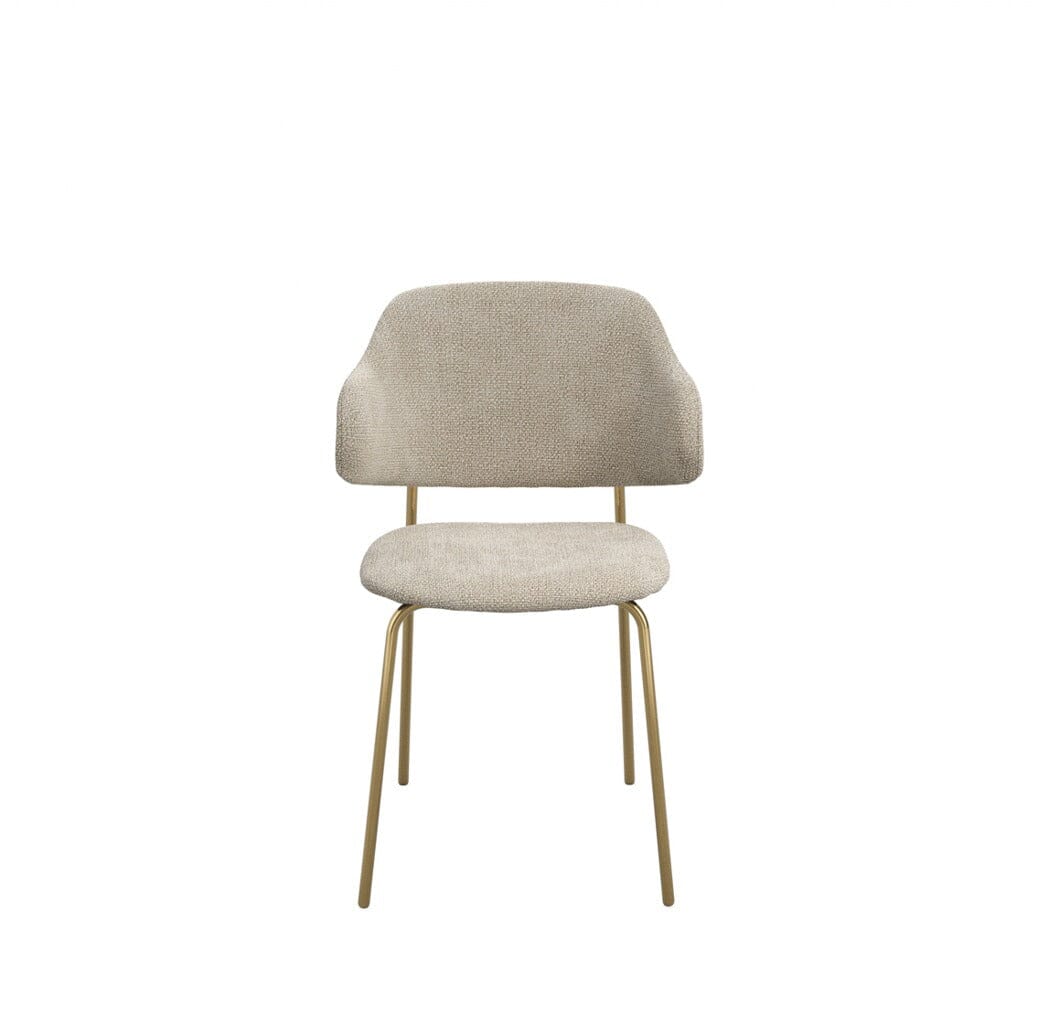 Libbie Beige & Gold Dining Chair Furniture 