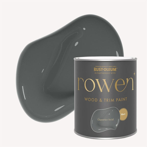 Licorice Swirl Dark Grey Matt Wood & Trim Paint - 750ml Home Improvement 