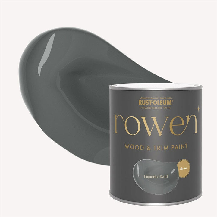 Licorice Swirl Dark Grey Satin Wood & Trim Paint - 750ml Home Improvement 